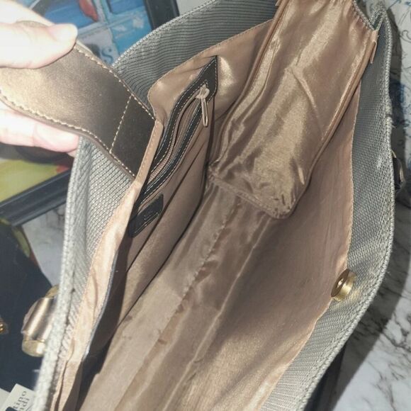 DVF Diane Von Furstenberg Tote Bag Olive Green and Brown - Picture 8 of 14